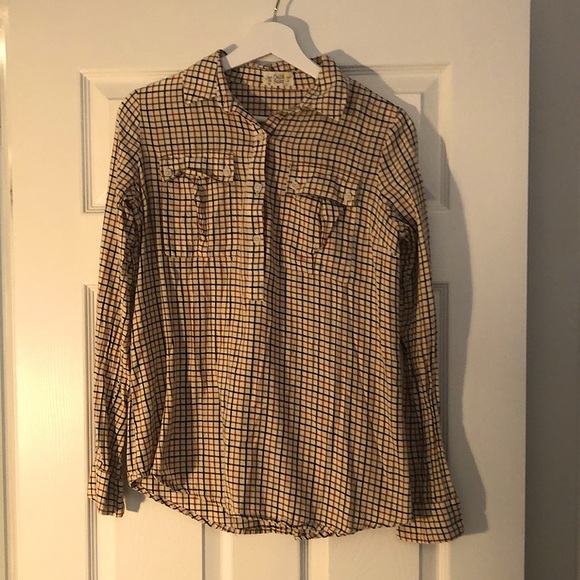 Cotton, half button down plaid shirt, pull & bear, great Condition - Picture 1 of 2